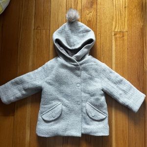 Zara Wool Coat with Underlining Toddler Girl 24M